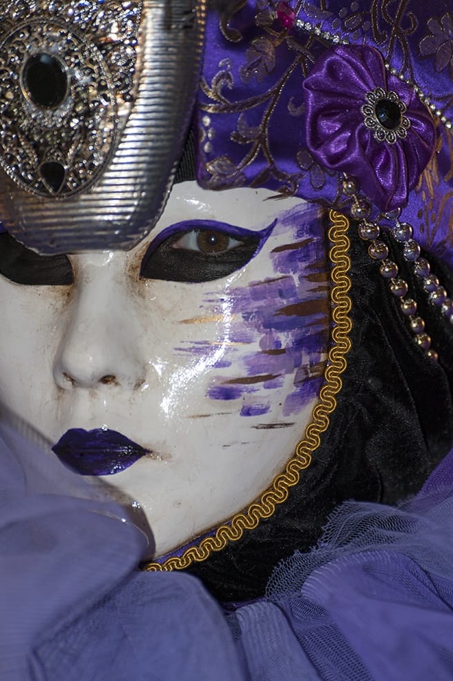 venice carnival purple mask