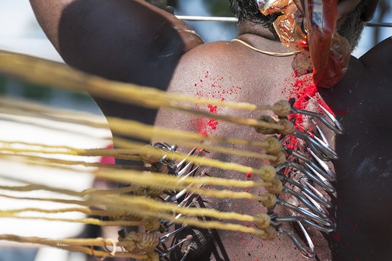 Thaipusam Adding the Red Powder