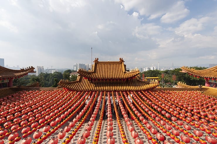 Kuala Lumpur Thean Hou Temple with Red Lanterns