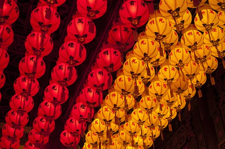 Penang Red and Yellow Chinese New Year Lanterns