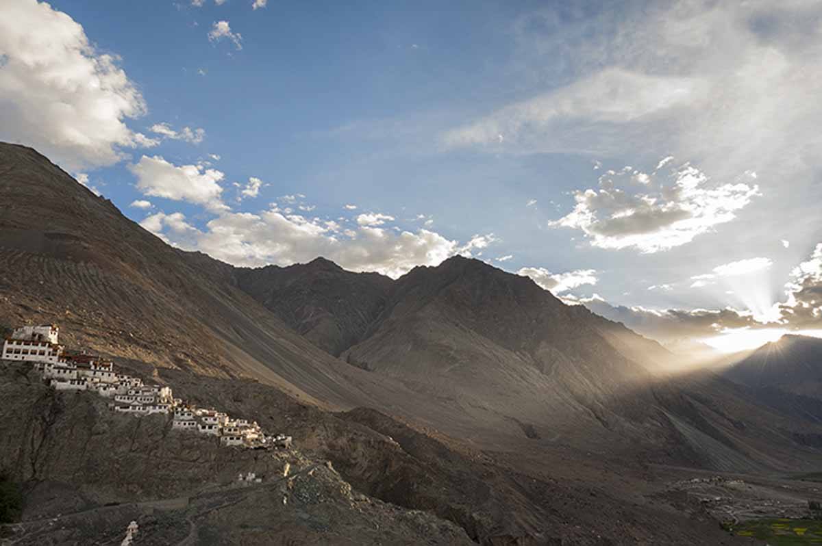 India-Nubra-Valley-monastery-Sunset