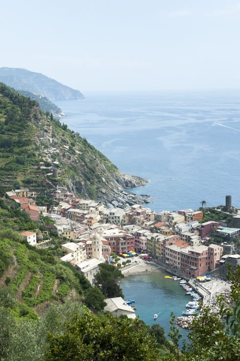 Cinque Terre by train Vernazza Above