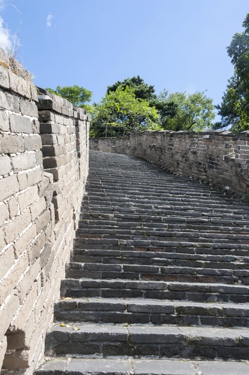 Great Wall at mutianyu stairs