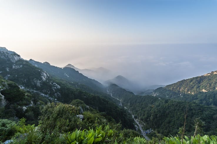Mount Tai Shan blue sky
