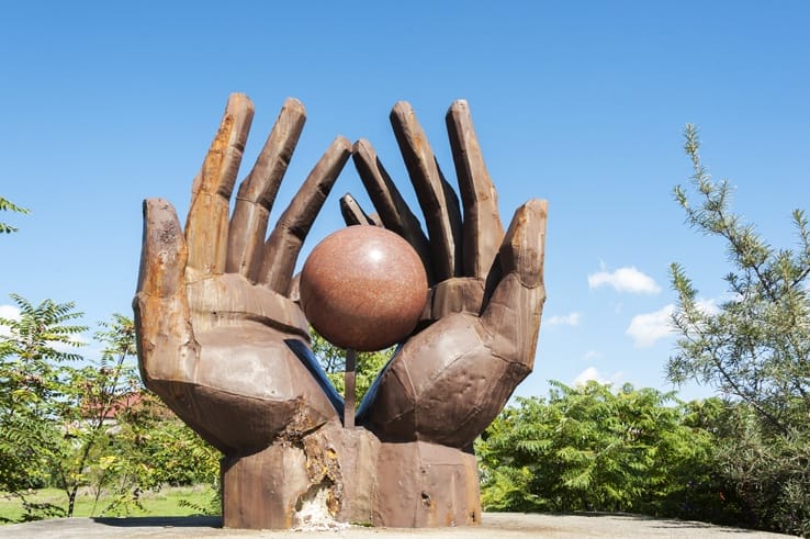 Budapest Memento park hands