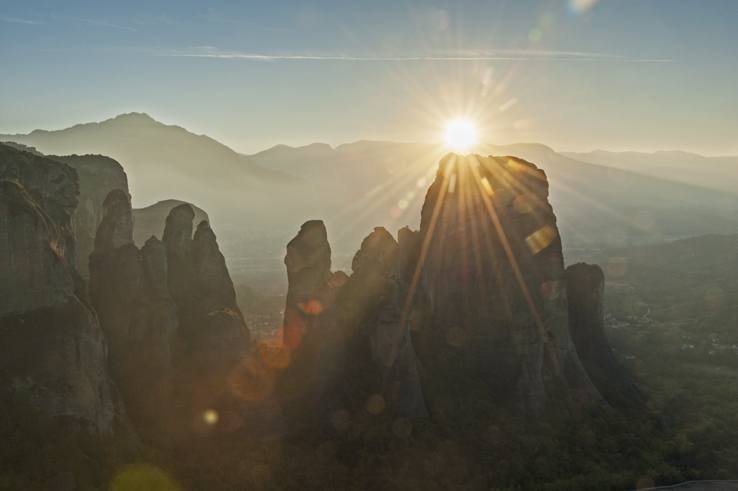 Greece Meteora Sunset