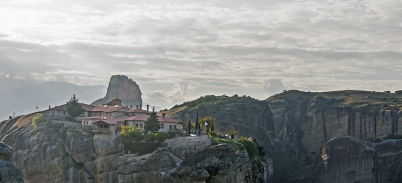 Meteora sunset landscape