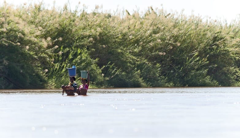 Madagascar Tsiribihina River 2 Ladies in the Water