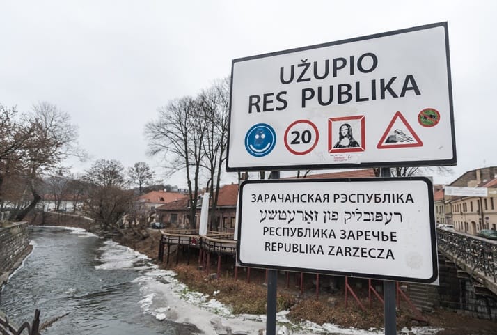 Lithuania Vilnius Uzupio Sign