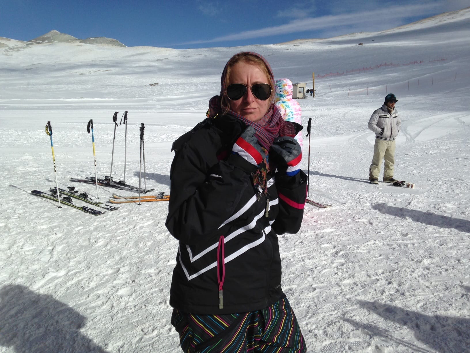 young woman tochal ski iran