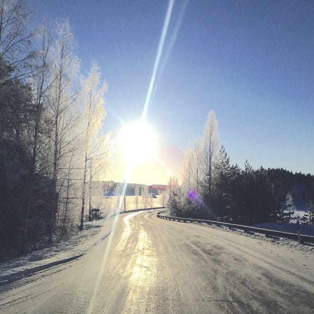 frozen road mikkeli sunshine