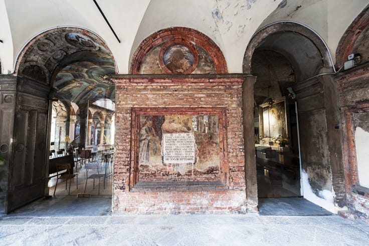 milan santa maria alla fontana cloister wall