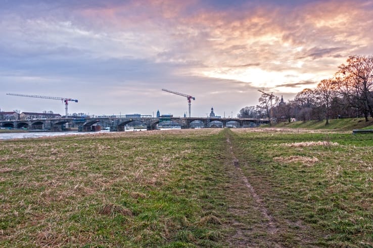 Dresden Germany sunset skyline