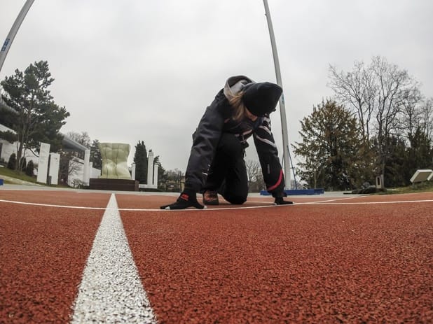 running 100 meters olympic museum