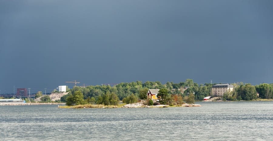 Finland Helsinki Island House stormy sky