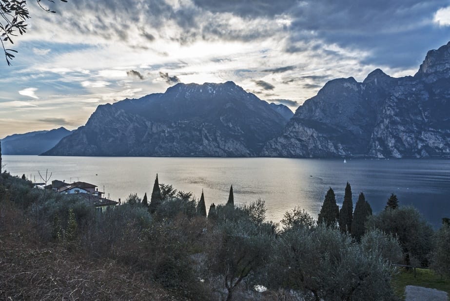 view on lake garda evening