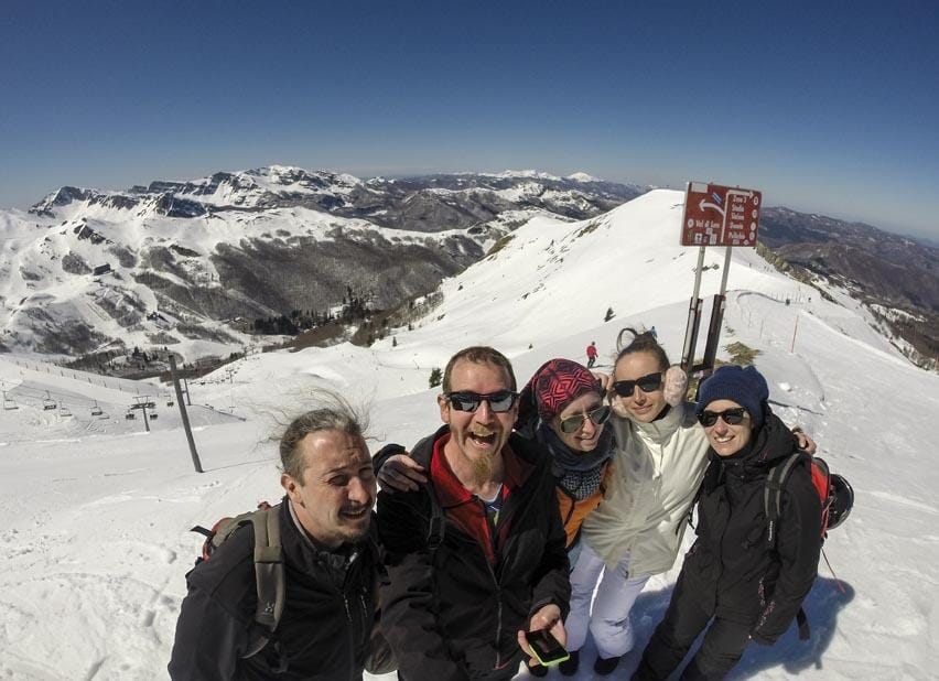 abetone ski slopes selfie