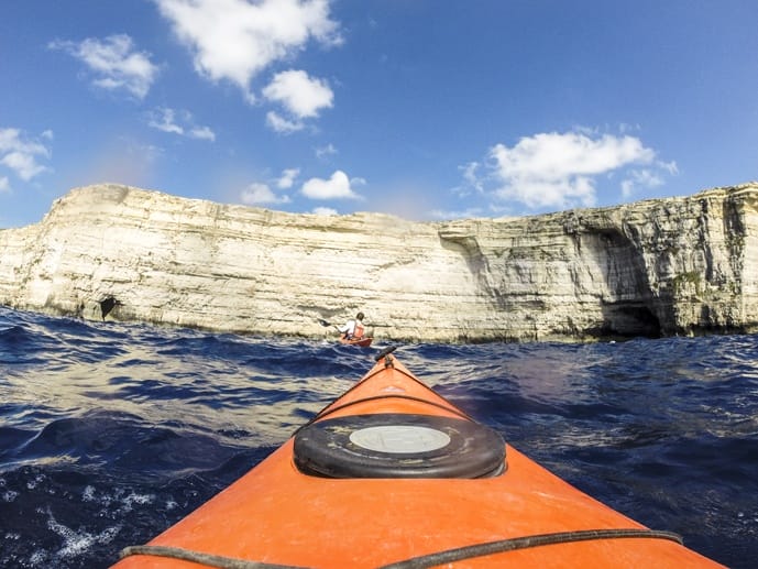 gozo adventures kayaking cliffs