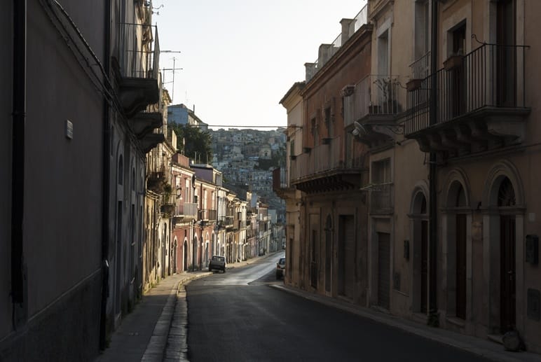 ragusa ibla street sunset