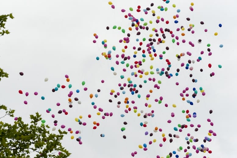 Berlin gay pride rainbow balloons