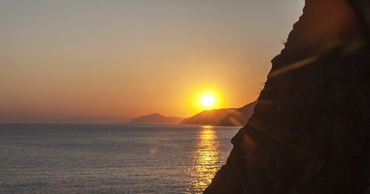 sunset levanto orange sea