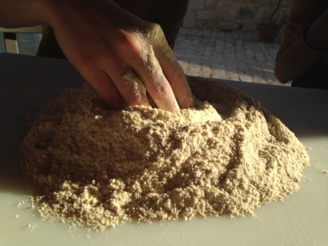 cooking class in sicily making dough