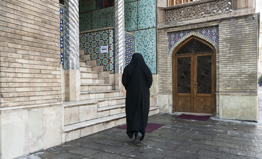 iran tehran passer-by mosque