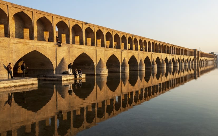 siosepol bridge sunset isfahan