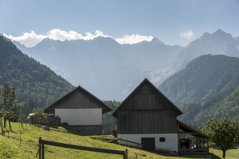 wooden houses mountains slovenia