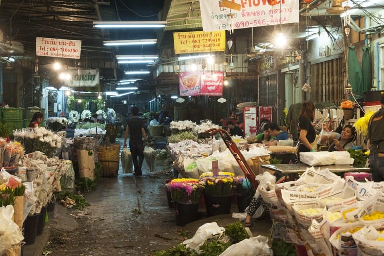 Bangkok night flower market