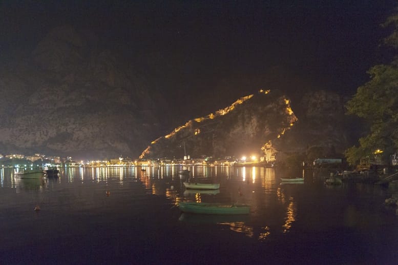 kotor montenegro night view