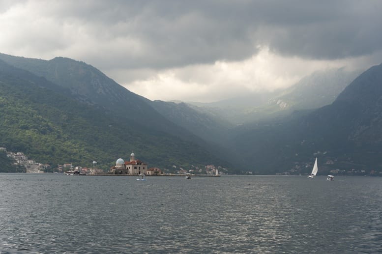 kotor bay from perast montenegro stormy