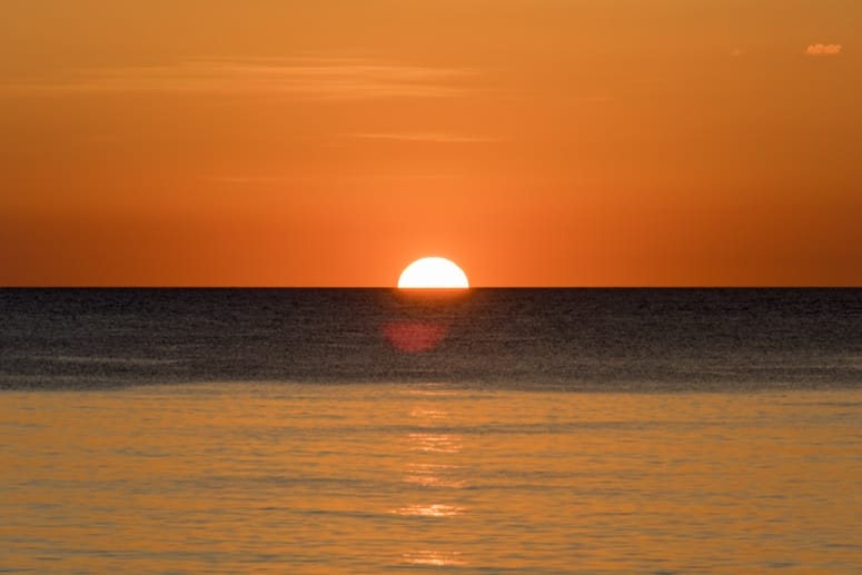 orange sunset ocean