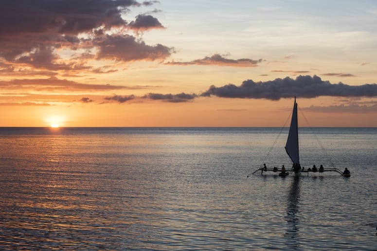 bangka sailboat sunset negros