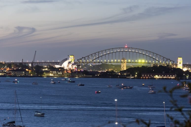 history of Australia sydney harbour bridge night