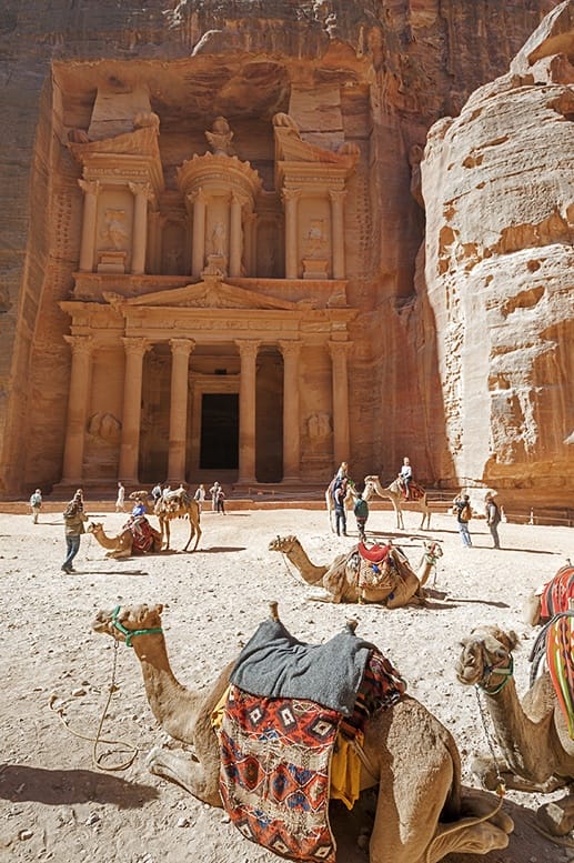 Petra-Treasury-with-Camels