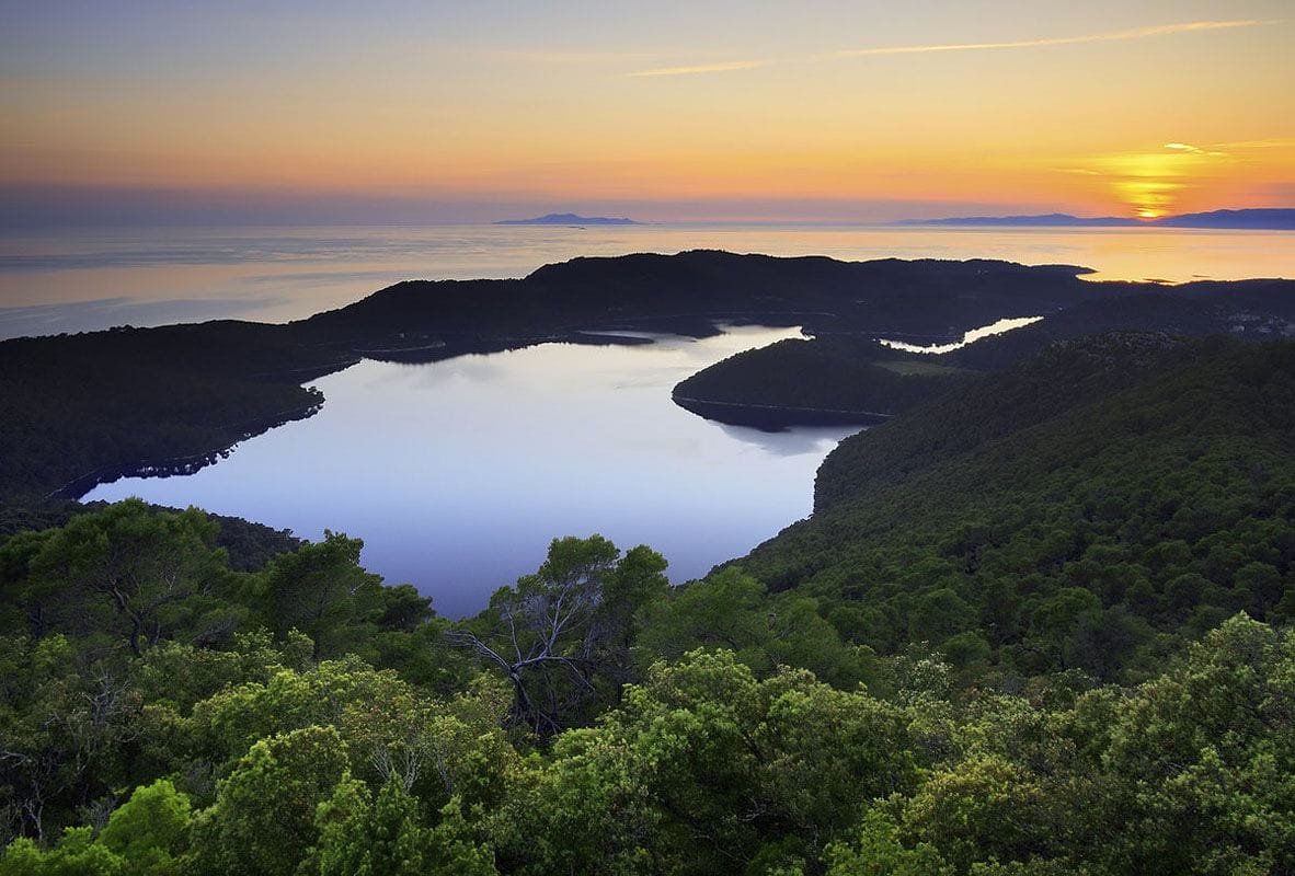 mljet lake sunset