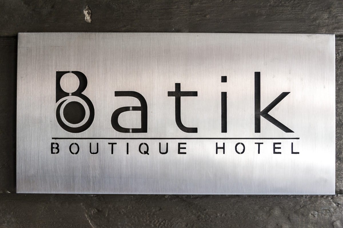 batik hotel sign