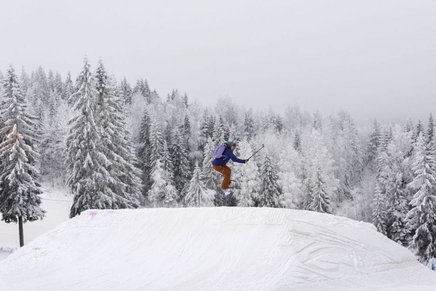 snowboarding jump finland tahko
