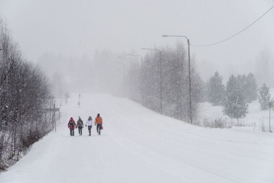 tahko snowy road finland