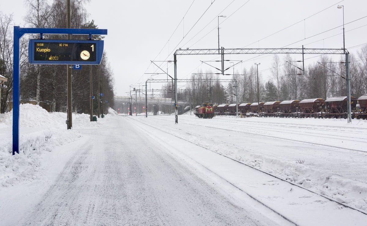 finland train winter kuopio