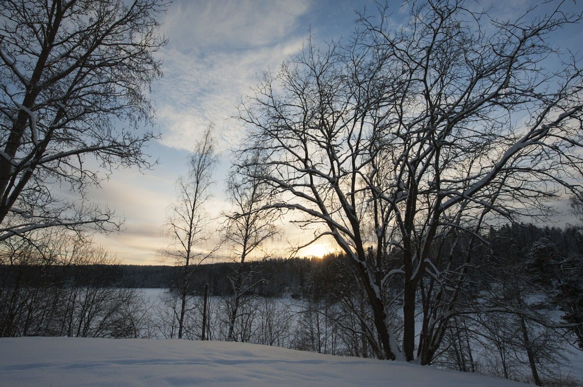 haltia sunset winter