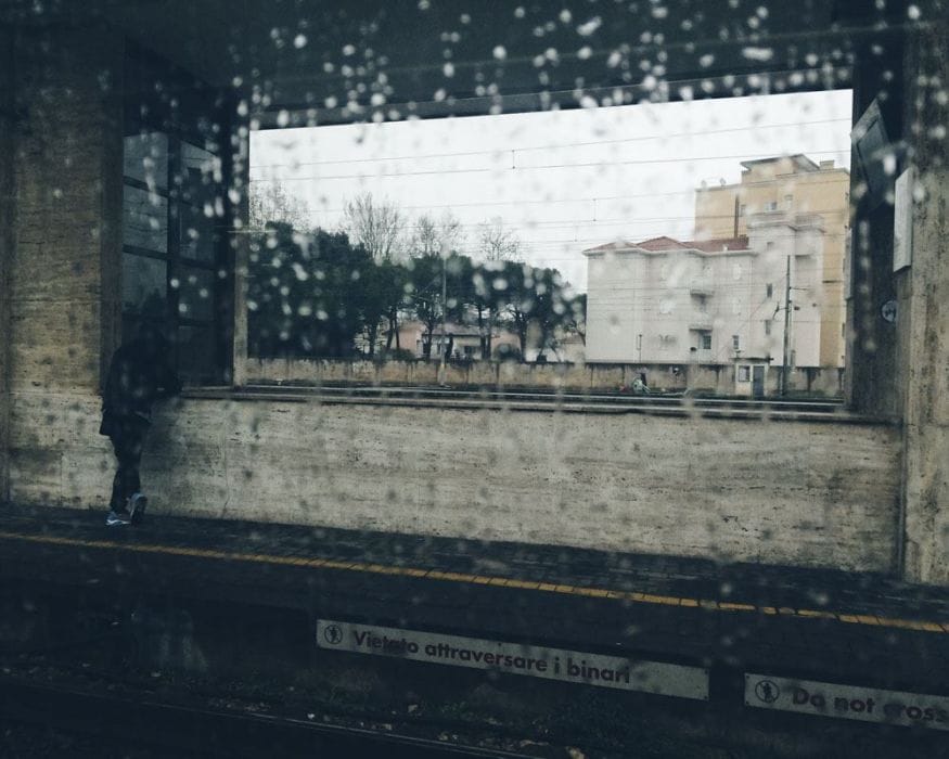 train window rain italy