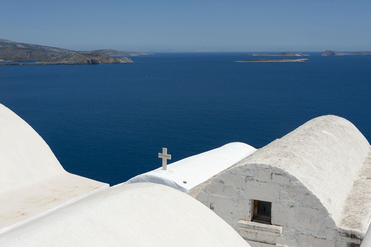 roofs sea astypalea greek islands