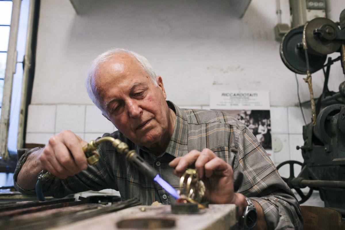 giuliano ricchi metal workshop blowtorch work