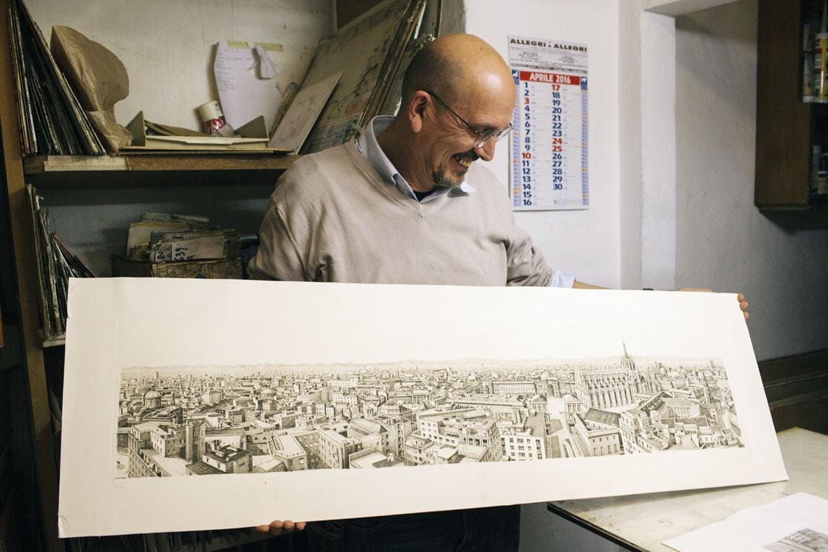 etching gianni raffaelli l'ippogrifo florence