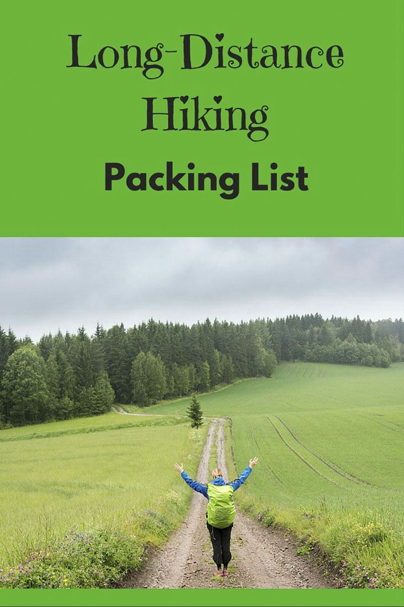 long distance hiking packing list pin