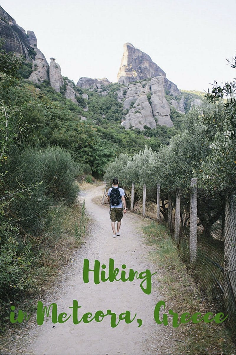 hiking in meteora pin