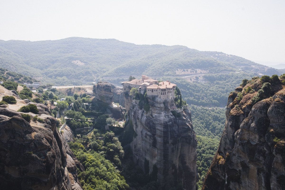 meteora monasteries sun