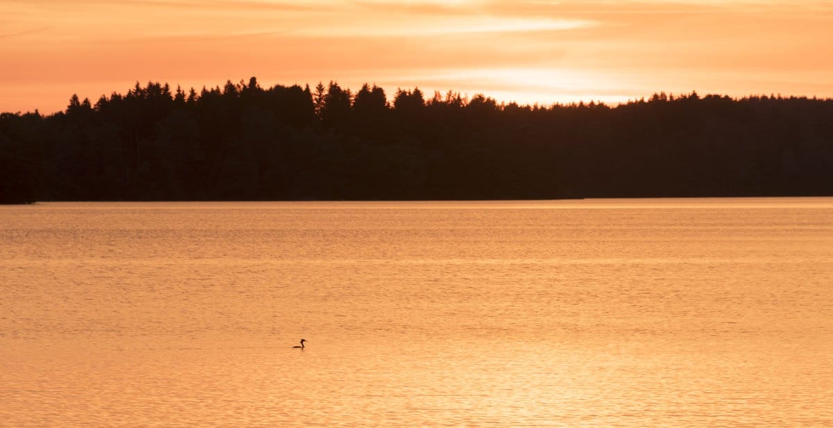 lohja finland lake sunset orange